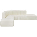  Manufacturer Color_Cream -- Arc 146" Cream Vegan Leather Upholstered 6 pc Modular Sectional IMAGE 4