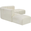  Manufacturer Color_Cream -- Arc 146" Cream Vegan Leather Upholstered 6 pc Modular Sectional IMAGE 5