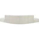 Meridian Arc Cream Vegan Leather 6 pc Modular Sectional IMAGE 6