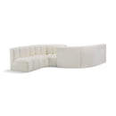  Manufacturer Color_Cream -- Arc 145" Cream Vegan Leather Upholstered 6 pc Modular Sectional IMAGE 1