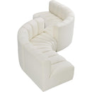  Manufacturer Color_Cream -- Arc 145" Cream Vegan Leather Upholstered 6 pc Modular Sectional IMAGE 3
