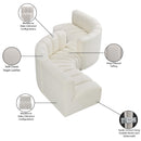  Manufacturer Color_Cream -- Arc 145" Cream Vegan Leather Upholstered 6 pc Modular Sectional IMAGE 8