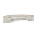  Manufacturer Color_Cream -- Arc 162" Cream Vegan Leather Upholstered 7 pc Modular Sectional IMAGE 1
