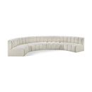 Meridian Arc Cream Vegan Leather 7 pc Modular Sectional IMAGE 1
