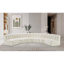  Manufacturer Color_Cream -- Arc 162" Cream Vegan Leather Upholstered 7 pc Modular Sectional IMAGE 2