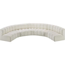Meridian Arc Cream Vegan Leather 7 pc Modular Sectional IMAGE 3