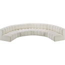  Manufacturer Color_Cream -- Arc 162" Cream Vegan Leather Upholstered 7 pc Modular Sectional IMAGE 3
