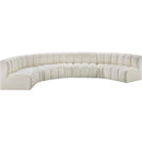  Manufacturer Color_Cream -- Arc 162" Cream Vegan Leather Upholstered 7 pc Modular Sectional IMAGE 4