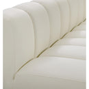  Manufacturer Color_Cream -- Arc 162" Cream Vegan Leather Upholstered 7 pc Modular Sectional IMAGE 9