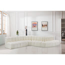  Manufacturer Color_Cream -- Arc 170" Cream Vegan Leather Upholstered 7 pc Modular Sectional IMAGE 2