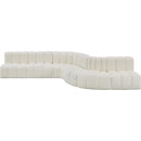 Meridian Arc Cream Vegan Leather 7 pc Modular Sectional IMAGE 3