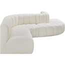  Manufacturer Color_Cream -- Arc 170" Cream Vegan Leather Upholstered 7 pc Modular Sectional IMAGE 5