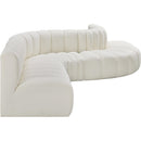 Meridian Arc Cream Vegan Leather 7 pc Modular Sectional IMAGE 5