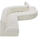  Manufacturer Color_Cream -- Arc 170" Cream Vegan Leather Upholstered 7 pc Modular Sectional IMAGE 6