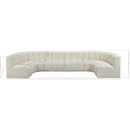  Manufacturer Color_Cream -- Arc 150" Cream Vegan Leather Upholstered 8 pc Modular Sectional IMAGE 12