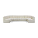  Manufacturer Color_Cream -- Arc 150" Cream Vegan Leather Upholstered 8 pc Modular Sectional IMAGE 1