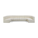 Meridian Arc Cream Vegan Leather 8 pc Modular Sectional IMAGE 1