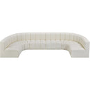  Manufacturer Color_Cream -- Arc 150" Cream Vegan Leather Upholstered 8 pc Modular Sectional IMAGE 3