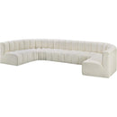  Manufacturer Color_Cream -- Arc 150" Cream Vegan Leather Upholstered 8 pc Modular Sectional IMAGE 4