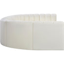  Manufacturer Color_Cream -- Arc 150" Cream Vegan Leather Upholstered 8 pc Modular Sectional IMAGE 6