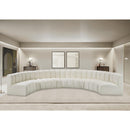  Manufacturer Color_Cream -- Arc 162" Cream Vegan Leather Upholstered 8 pc Modular Sectional IMAGE 2