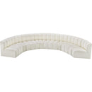 Meridian Arc Cream Vegan Leather 8 pc Modular Sectional IMAGE 3