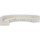 Meridian Arc Cream Vegan Leather 8 pc Modular Sectional IMAGE 4