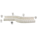 Meridian Arc Cream Vegan Leather 8 pc Modular Sectional IMAGE 14