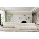  Manufacturer Color_Cream -- Arc 197" Cream Vegan Leather Upholstered 8 pc Modular Sectional IMAGE 2