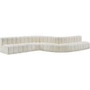 Meridian Arc Cream Vegan Leather 8 pc Modular Sectional IMAGE 3