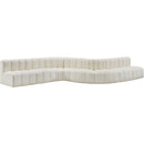  Manufacturer Color_Cream -- Arc 197" Cream Vegan Leather Upholstered 8 pc Modular Sectional IMAGE 3