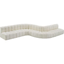 Meridian Arc Cream Vegan Leather 8 pc Modular Sectional IMAGE 4