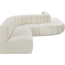  Manufacturer Color_Cream -- Arc 197" Cream Vegan Leather Upholstered 8 pc Modular Sectional IMAGE 5