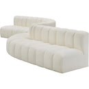  Manufacturer Color_Cream -- Arc 197" Cream Vegan Leather Upholstered 8 pc Modular Sectional IMAGE 7