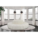  Manufacturer Color_Cream -- Arc 90" Cream Vegan Leather Upholstered 8 pc Modular Sectional IMAGE 2
