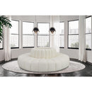 Meridian Arc Cream Vegan Leather 8 pc Modular Sectional IMAGE 2