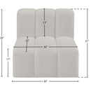 Meridian Arc Cream Vegan Leather Straight Chair IMAGE 11
