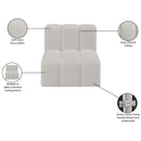 Meridian Arc Cream Vegan Leather Straight Chair IMAGE 12