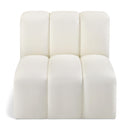 Meridian Arc Cream Vegan Leather Straight Chair IMAGE 1