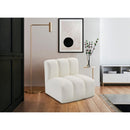  Manufacturer Color_Cream -- Arc Cream Vegan Leather Upholstered Modular Straight Chair IMAGE 2