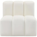  Manufacturer Color_Cream -- Arc Cream Vegan Leather Upholstered Modular Straight Chair IMAGE 3