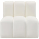 Meridian Arc Cream Vegan Leather Straight Chair IMAGE 3