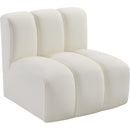  Manufacturer Color_Cream -- Arc Cream Vegan Leather Upholstered Modular Straight Chair IMAGE 4
