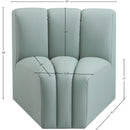  Manufacturer Color_Mint -- Arc Mint Vegan Leather Upholstered Modular Curved Corner Chair IMAGE 10