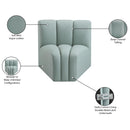  Manufacturer Color_Mint -- Arc Mint Vegan Leather Upholstered Modular Curved Corner Chair IMAGE 11