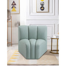  Manufacturer Color_Mint -- Arc Mint Vegan Leather Upholstered Modular Curved Corner Chair IMAGE 2