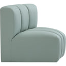  Manufacturer Color_Mint -- Arc Mint Vegan Leather Upholstered Modular Curved Corner Chair IMAGE 4