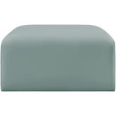 Meridian Arc Mint Green Vegan Leather Ottoman IMAGE 4