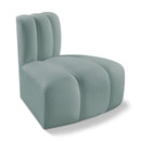  Manufacturer Color_Mint -- Arc Mint Vegan Leather Upholstered Modular Reverse Corner Chair IMAGE 1