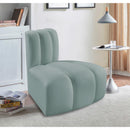  Manufacturer Color_Mint -- Arc Mint Vegan Leather Upholstered Modular Reverse Corner Chair IMAGE 2